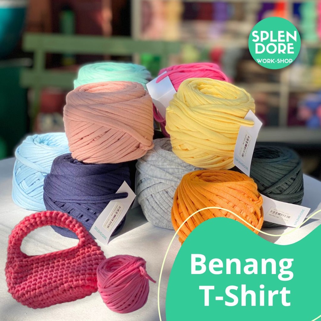 Benang Tshirt Yarn Rajut Crochet Knitting Tas Rajut Benang Kaos