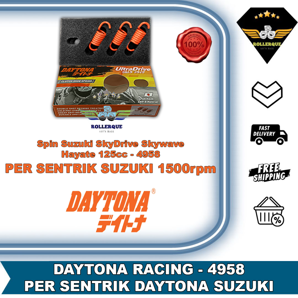 Daytona Per Sentrik Kampas Ganda Kopling Suzuki Spin Skywave Skydrive Hayate 125 1500 RPM 4957 4958