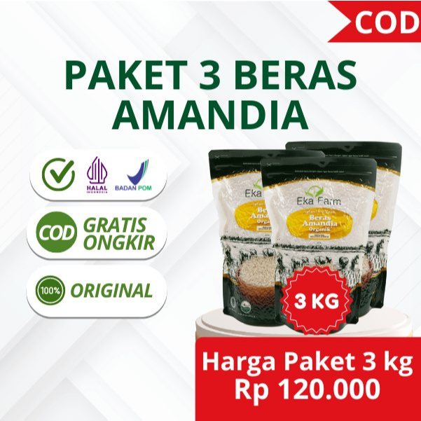 

Beras Amandia Paket 3 kg Membantu menjaga kadar Gula Darah