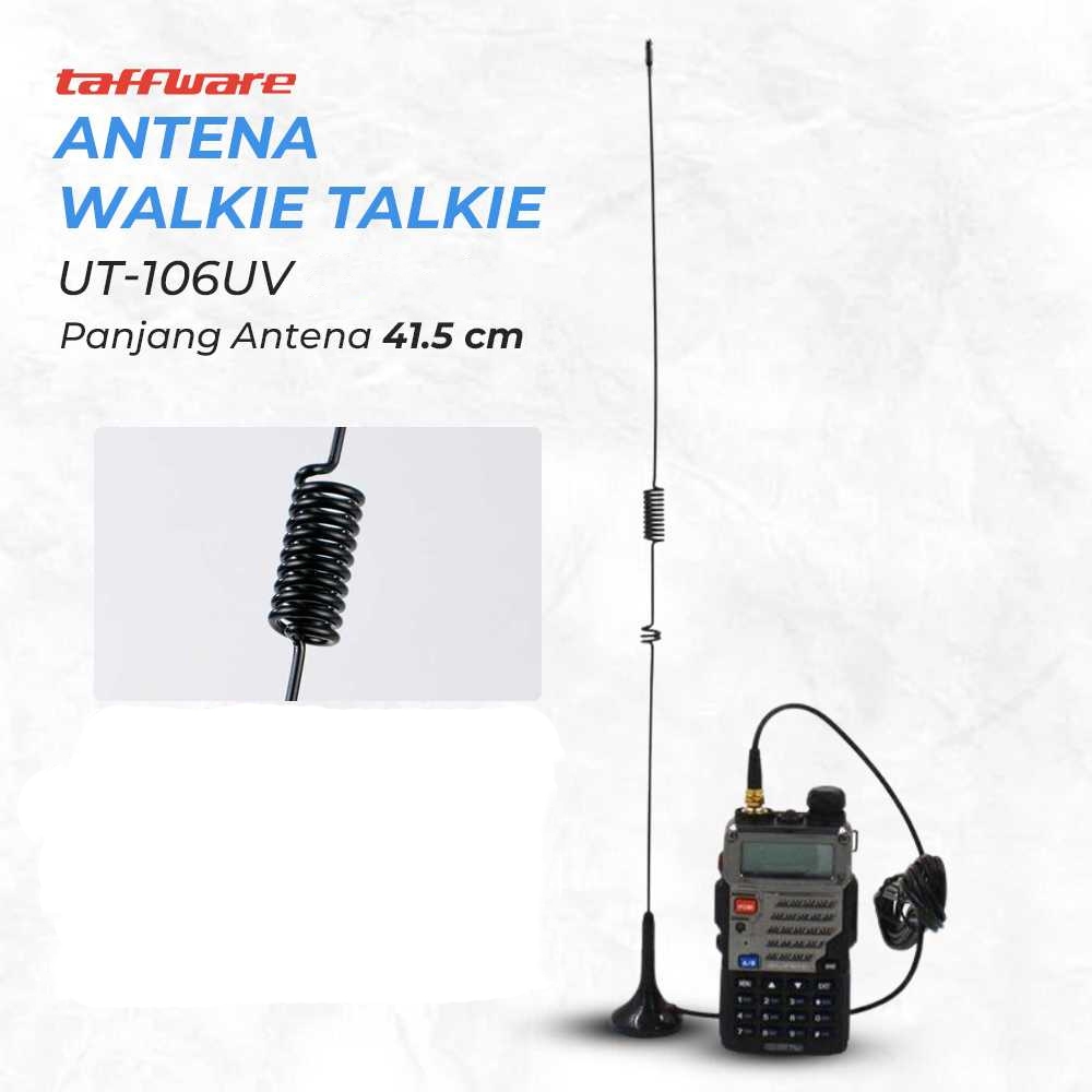 Taffware Antena HT Handie Walkie Talkie RP-SMA Female Dual Band VHF UHF Baofeng BF-UV5R BF-888S BF-6