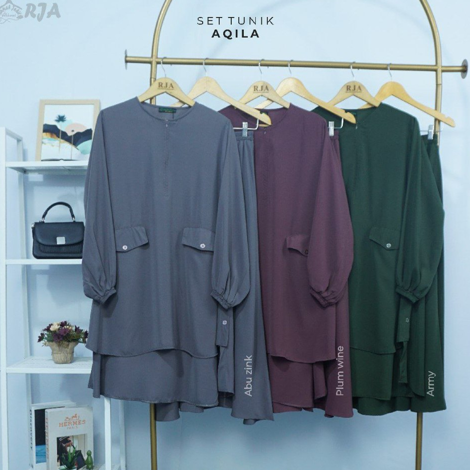 SET TUNIK AQILA, SET TUNIK SET BAJU ROK