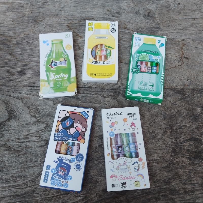 

Pulpen Gel Hitam 0.5mm 6pcs/Box kartun lucu sanrio