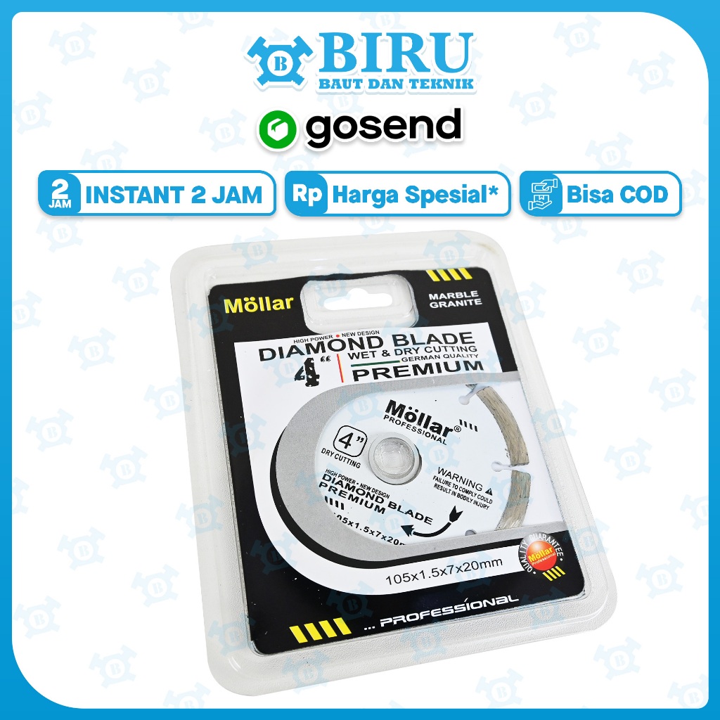 Mollar Mata Gerinda Potong Keramik Granit 4 Inchi White