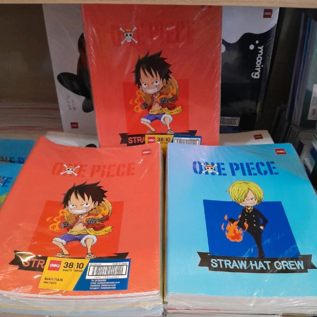 

1pak 10pcs buku tulis 38 lembar ONE PIECE DELI SD SMP QUARTO