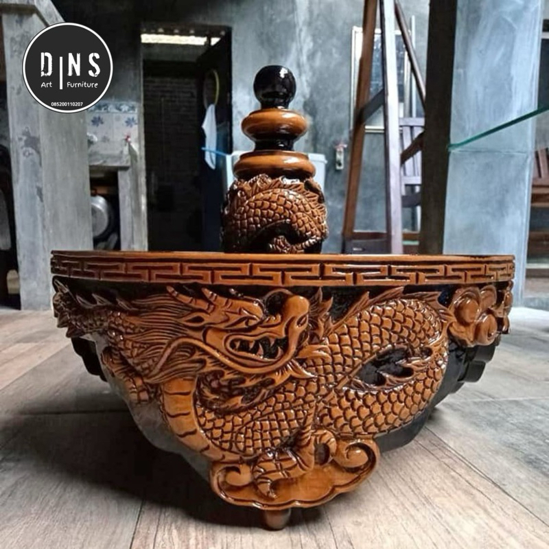 Tebok Lovebird Ukir Naga / Tebok Lobed Motif Ukiran Naga