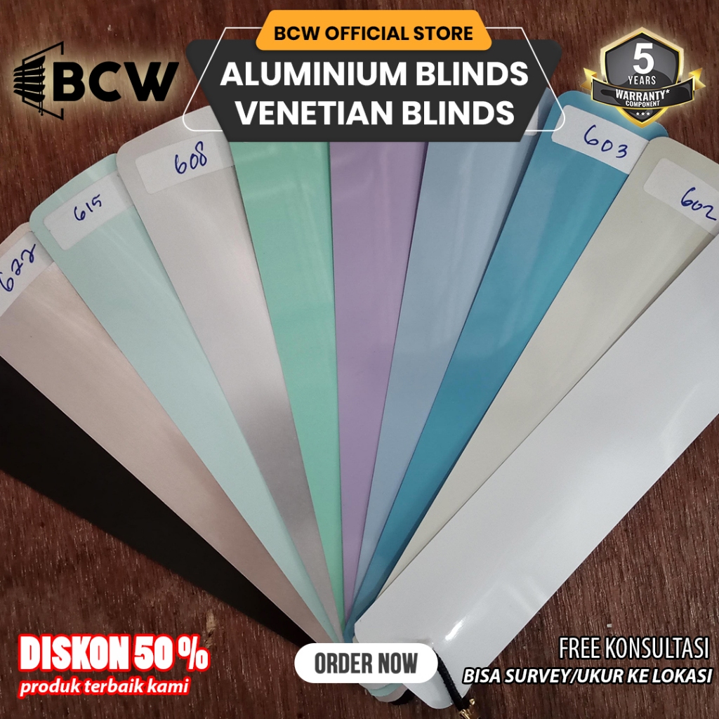 cuci gudang bcw - alumunium venetian blinds - custom ukuran - venetian blind - horizontal blind /