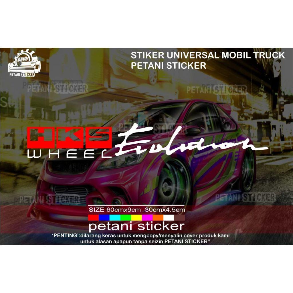 sticker kaca hks wheel depan belakang universal mobil pick up truck cutting stiker