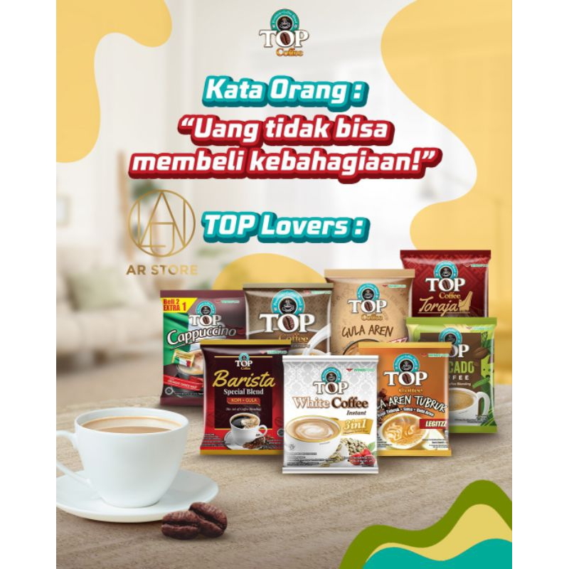 

TOP Coffee Kopi Susu | Avocado | cappucino | Gula Aren Tubruk Legitzz Kopi Instan 27 g