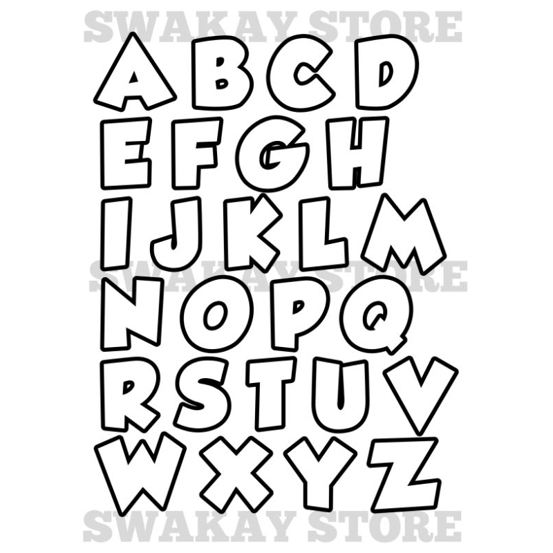 

Kertas Mewarnai Abjad Font Keren