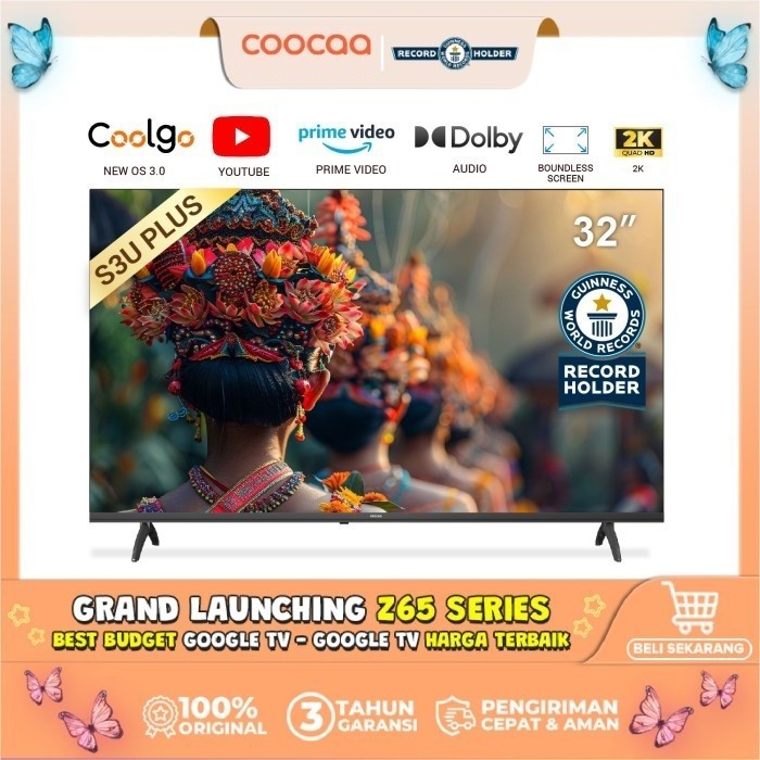 COOCAA 32 inch Smart TV Digital TV LED 2K | 32S3U Plus | Garansi Resmi | 100% Baru / BNIB