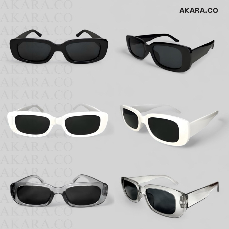AKARA-001 | KACAMATA HITAM | KACAMATA PUTIH ORIGINAL| KACAMATA VINTAGE PERSEGI PANJANG KACAMATA GAYA