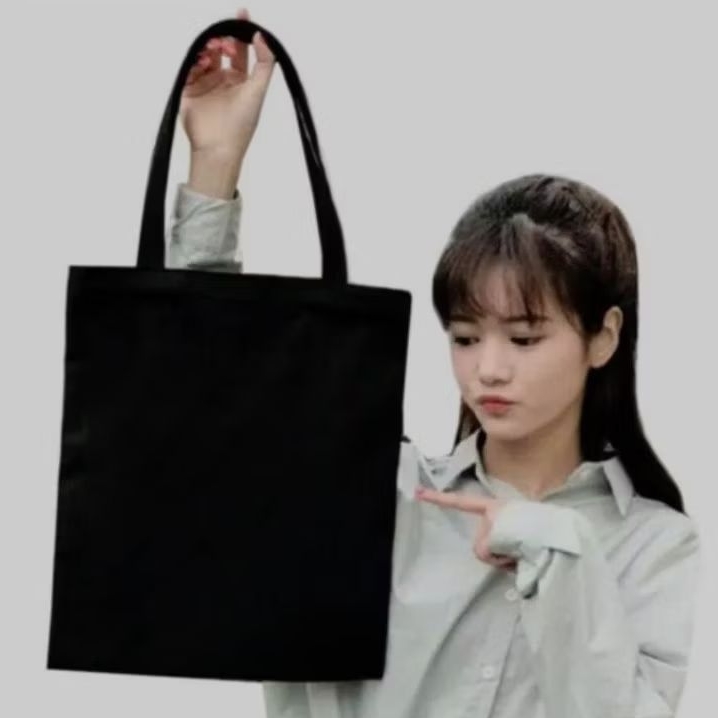 

Tas goodie Bag Hitam Polos Bb Canvas P.32 T.40