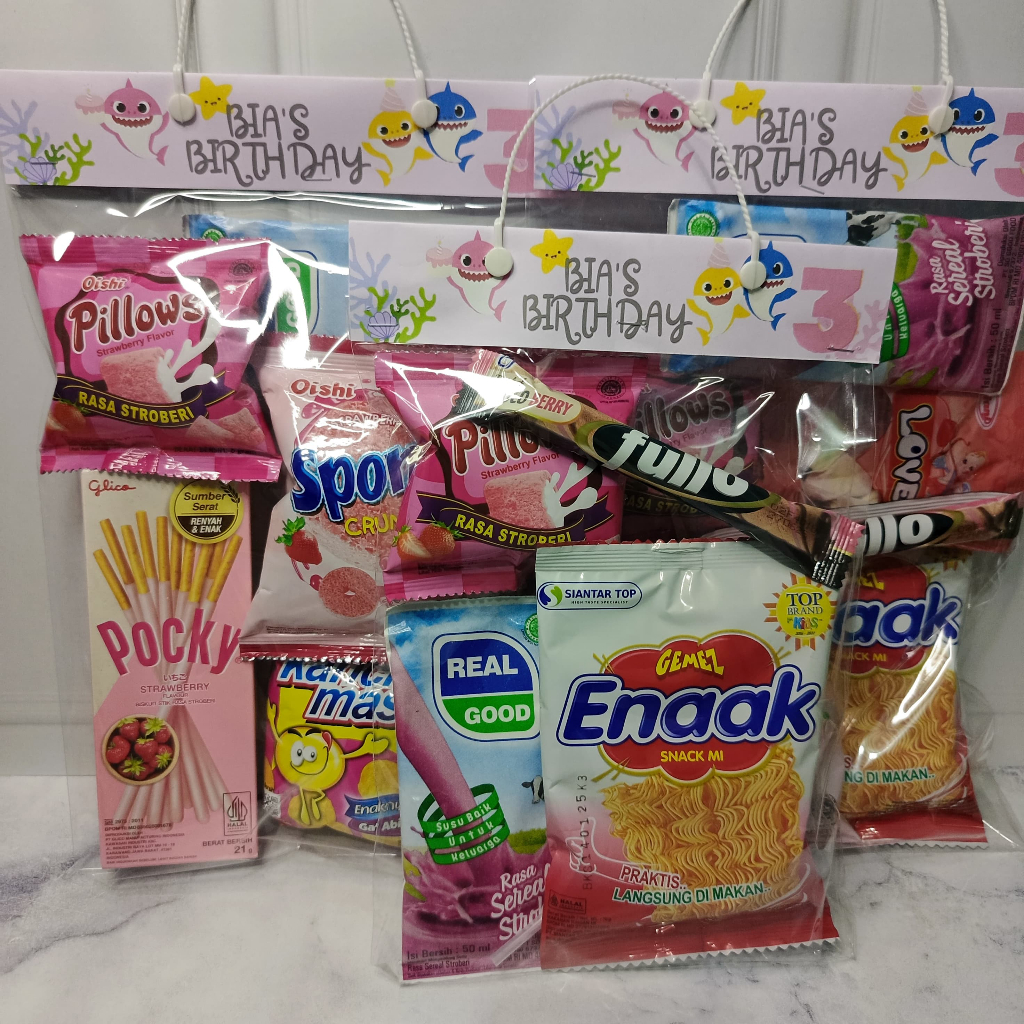 

Byul's - Paket snack ultah anak tema pink free design
