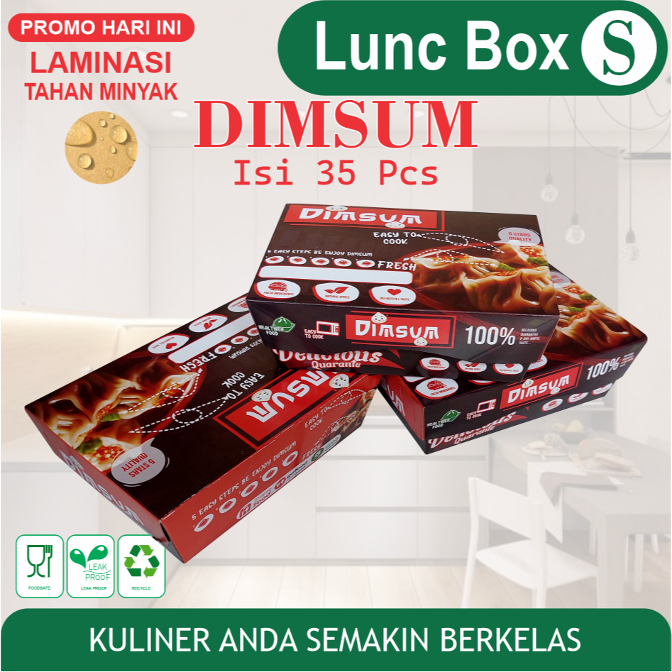 Lunch Box Hitam Size S Dus Dimsum isi 35 Ayam Kotak Makan Kertas Paper Box Kraft Dus Makanan Dimsum 