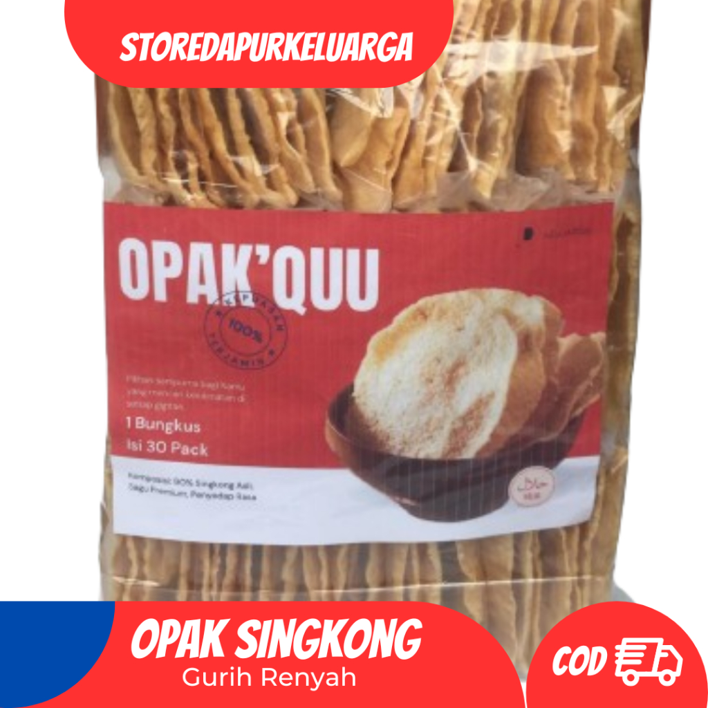 

DapurKeluarga oleh-oleh cemilan Kerupuk Opak Singkong Original 30 Pcs