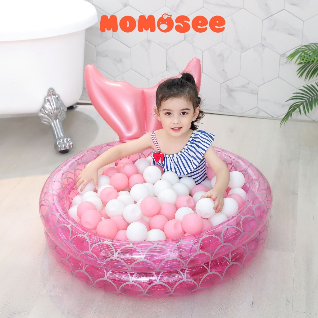 Momosee Kolam Mandi Bola Anak Portable Kolam Renang Bayi Ban Renang Mermaid Pelampung Anak WJ173