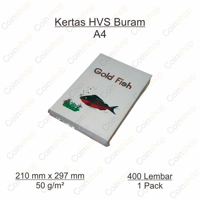 

Kertas HVS Buram A4 50 Gram Gold Fish Per Pack