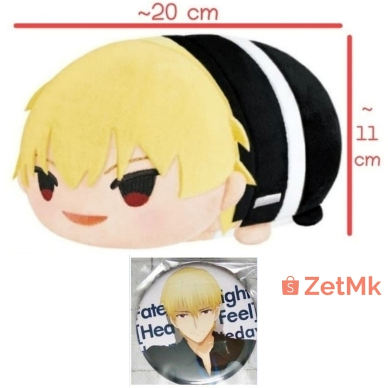 SET of 3 Fate Gilgamesh MochiMochi MS Plushie Plush Badge White Day FGO Mochi