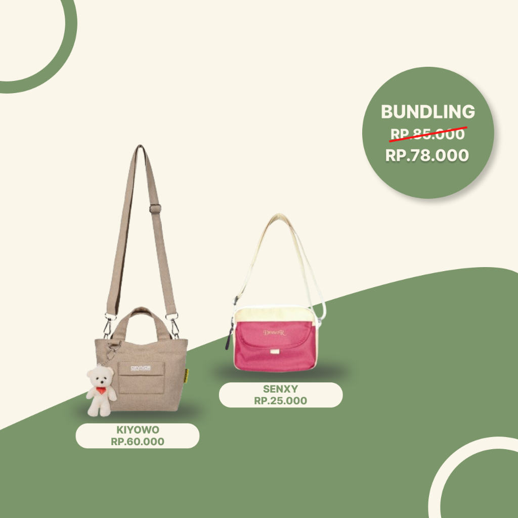 Bundling Tas Selempang Kanvas Kiyowo & Tas Selempang Cordura Senxy