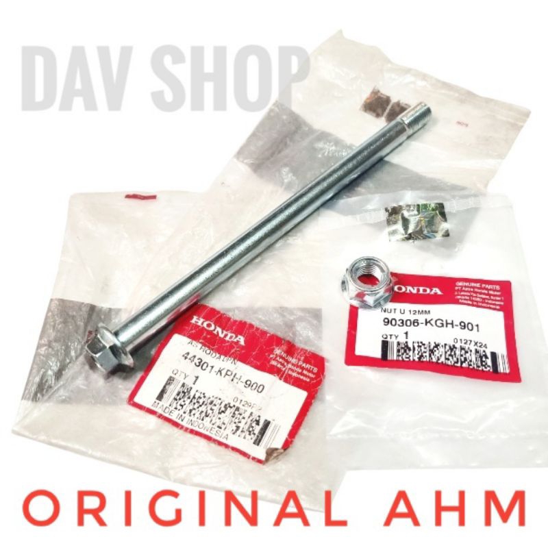 BOLT/BAUT AS RODA DEPAN+MUR KARISMA SUPRA X 125 REVO LAMA 100 SUPRA FIT NEW X S ORIGINAL AHM 44301KP