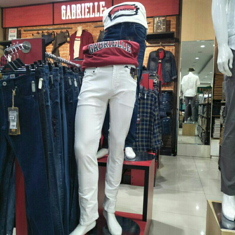 GABRIELLE celana panjang jeans stretch slimfit putih