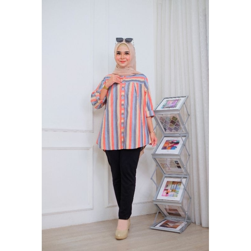 blus kotak,tunik kotak,pakaian wanita kotak#Putri_oliv