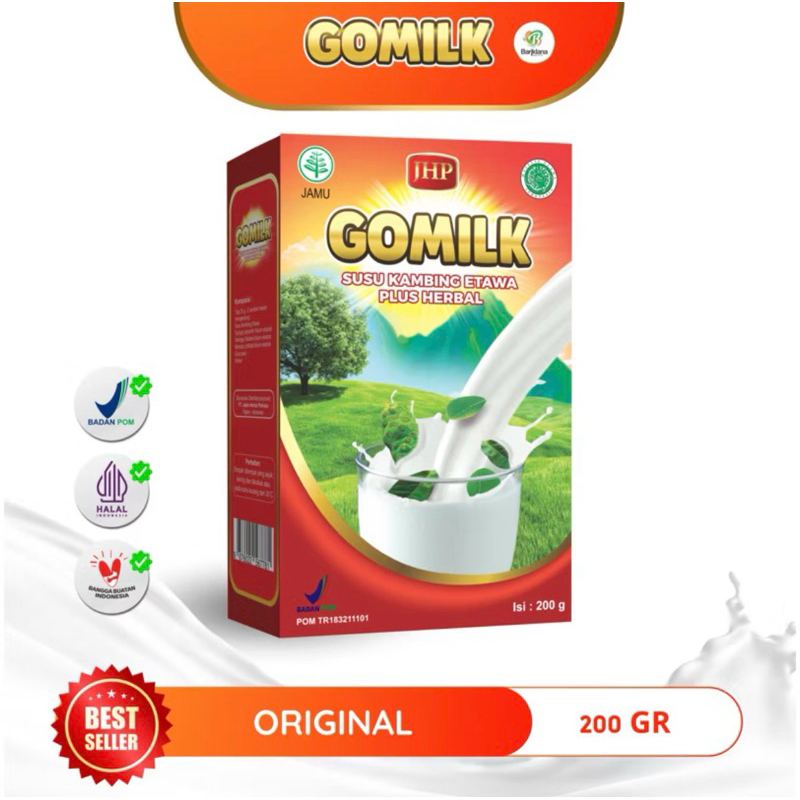 

GOMILK Susu Kambing Etawa Plus Herbal Daun Kelor Penambah Nafsu Makan No Bau Prengus Rasa Original 200gr