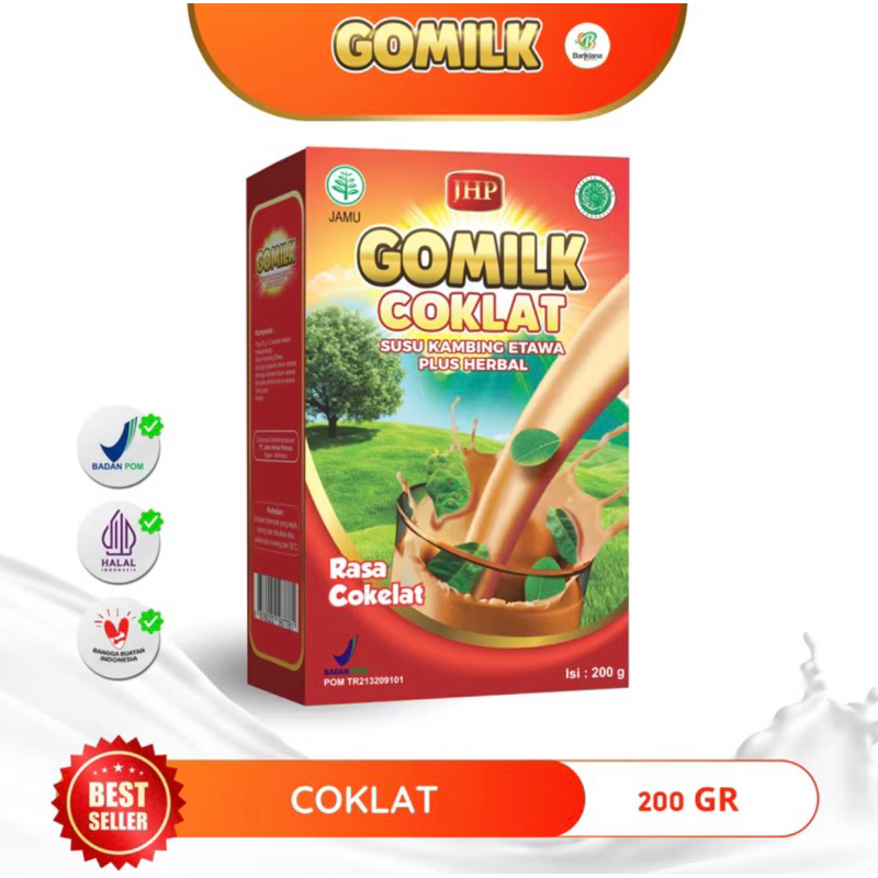 

GOMILK Susu Kambing Etawa Plus Herbal Daun Kelor Penambah Nafsu Makan Rasa coklat 200gr