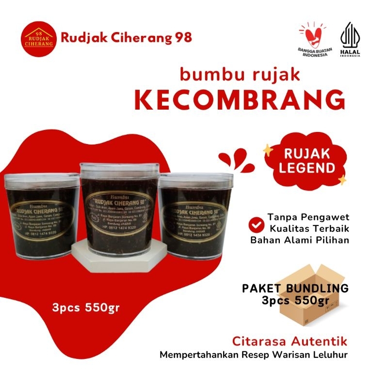 

RUDJAK CIHERANG 98 - BUNDLING 3PCS Bumbu Rujak Kecombrang (550gr)