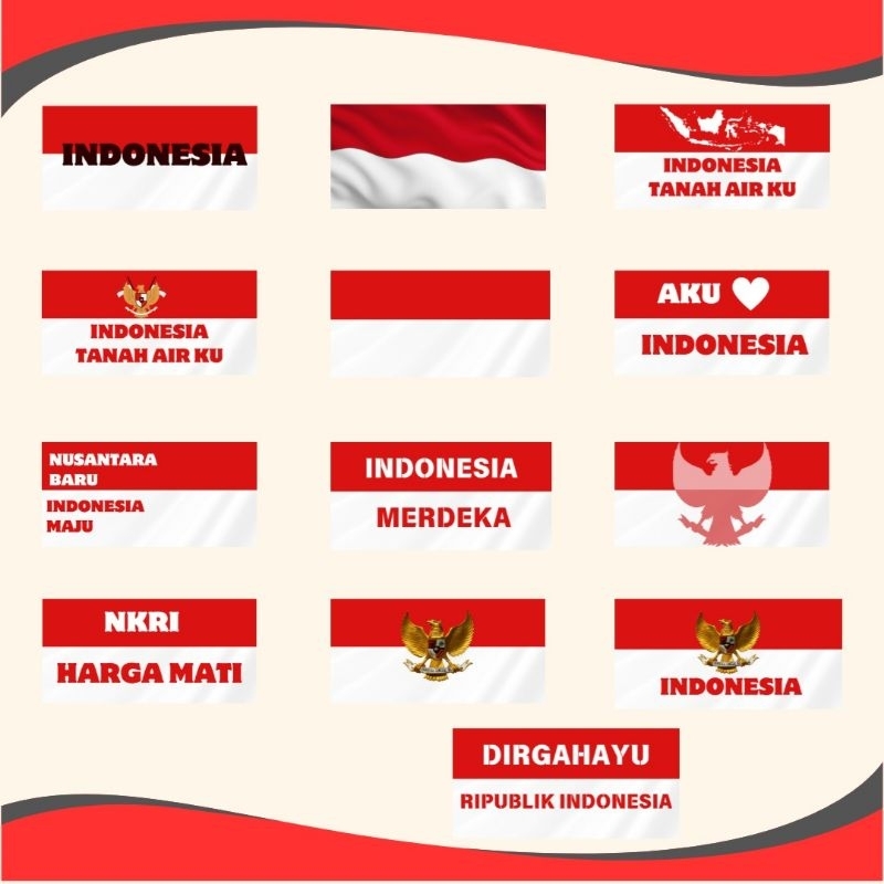 

Sticker pipi merah putih murah / sticker kemerdekaan / stiker merah putih 100pcs