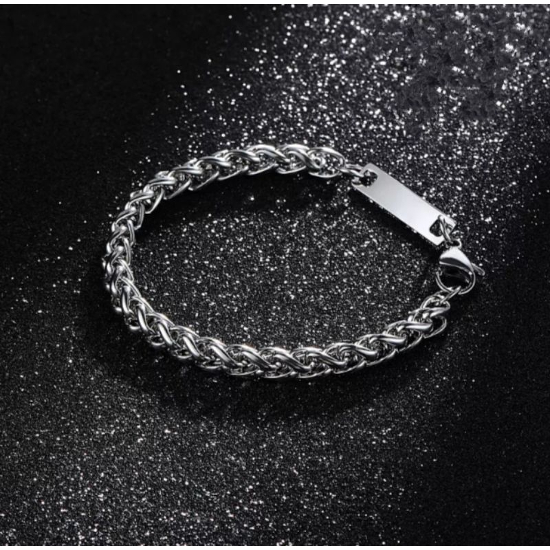 Gelang titanium pria wanita simpel unik nanti karat terbaru