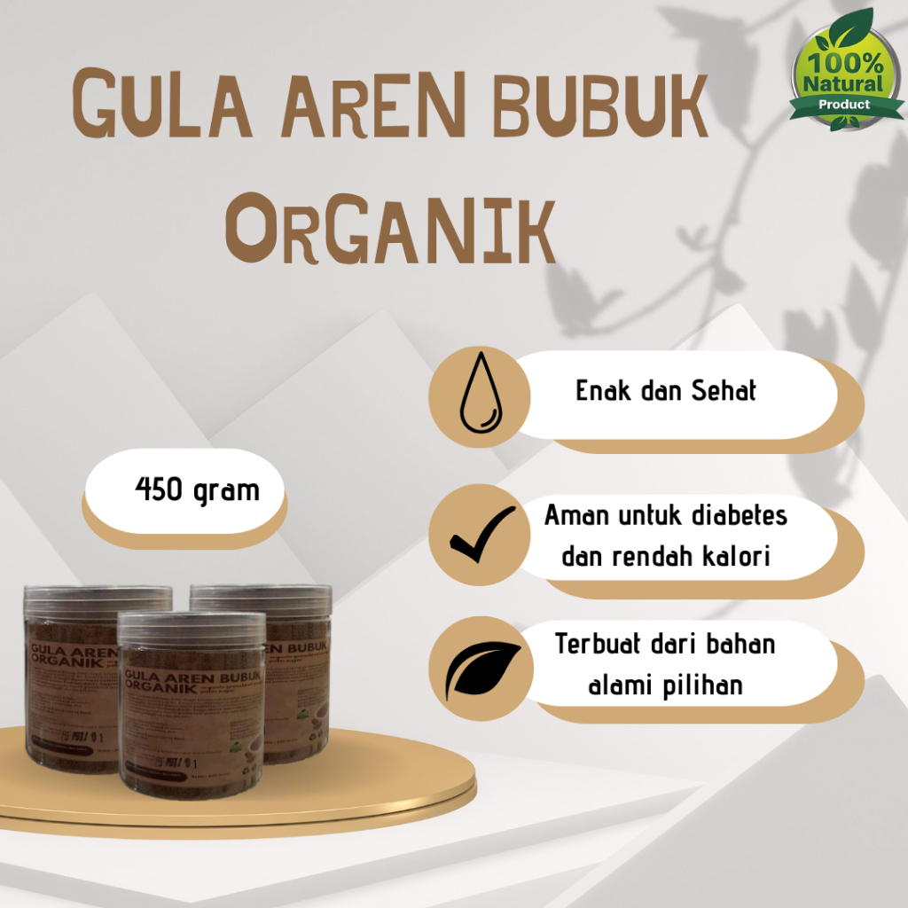 

Gula Aren Bubuk 450 Gram Gula semut Palm Sugar Premium