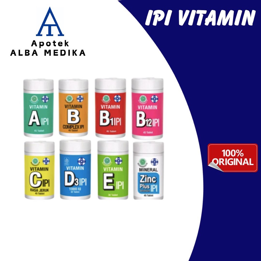 Vitamin IPI Paket Lengkap | Ipi Vitamin C / Vitamin E / Vitamin B12 / Vitamin A / Ipi  / Vitamin D3 