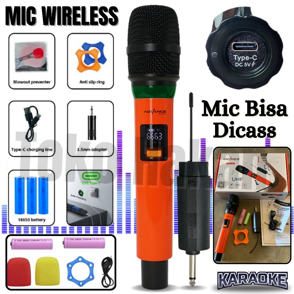 Mic Wireless / Microphone Wireless Advance Mic-106 / Mic Ori / MIC KARAOKE / Microphone Karoke / Mic