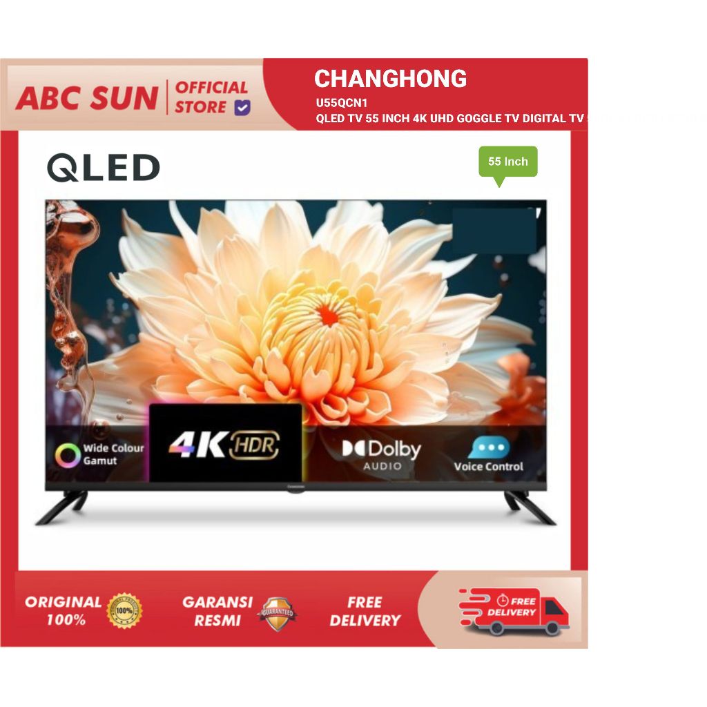 Changhong U55QCN1 Qled 55 Inch Uhd 4k Android Tv Hdr 10 Digital Tv