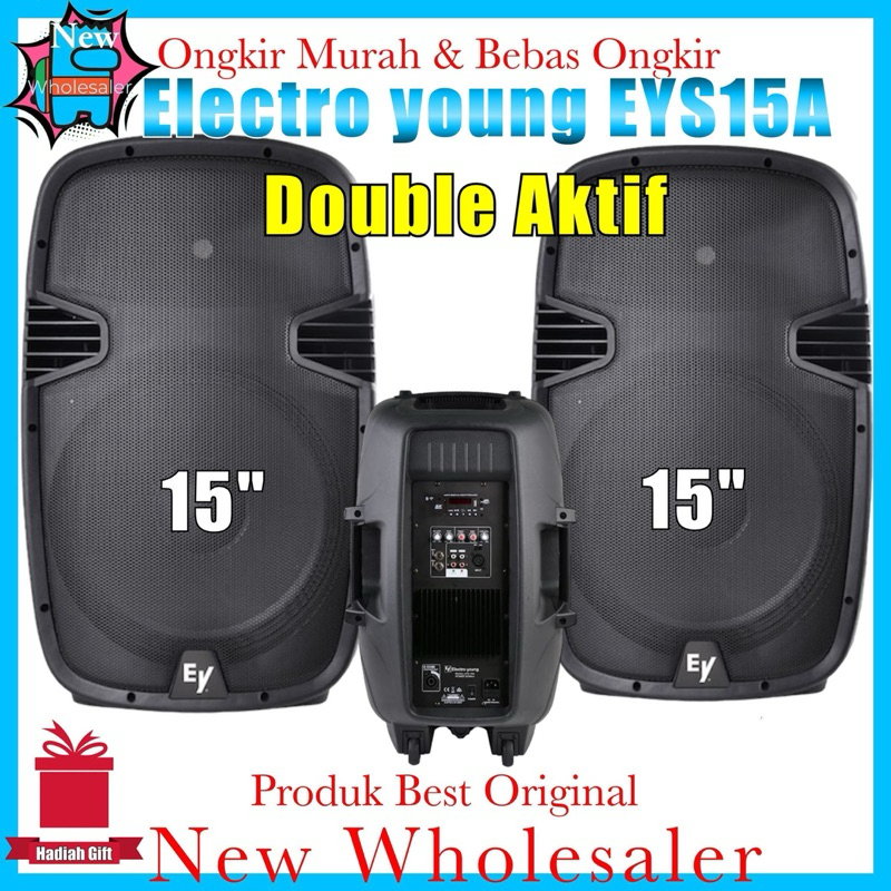 Speaker Aktif 15 inch Double aktif power Electro young EYs15A Sepasang Original