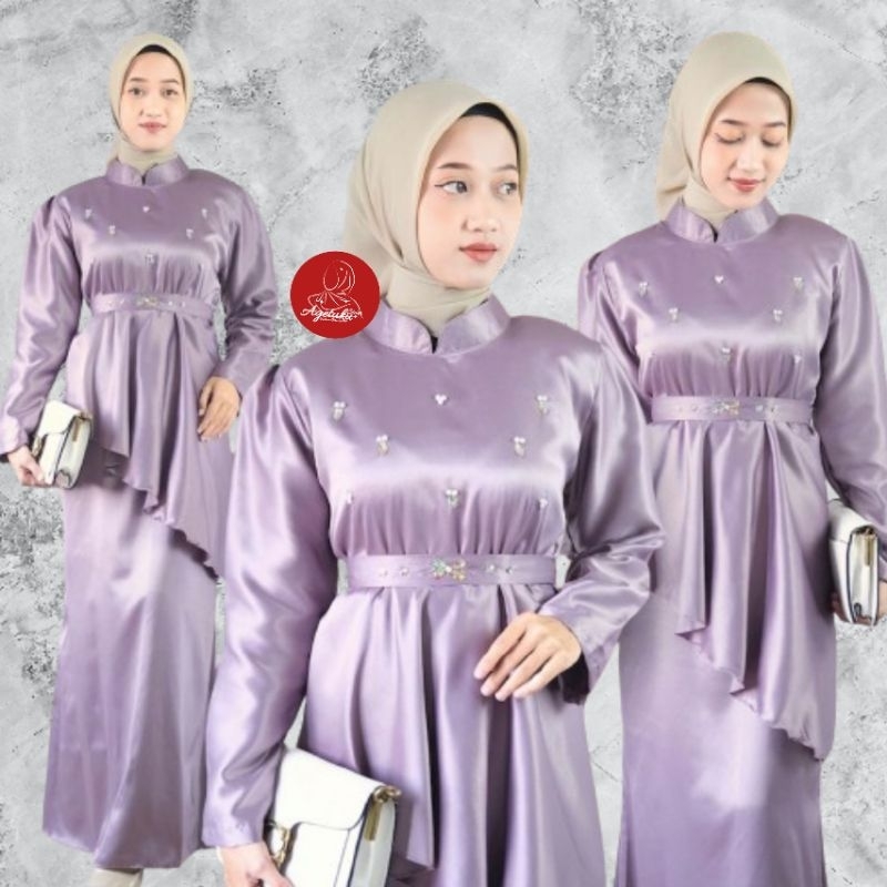 Jamilla Dress Bridesmaid Gaun Pesta Kondangan Muslim Wanita Satin Silk