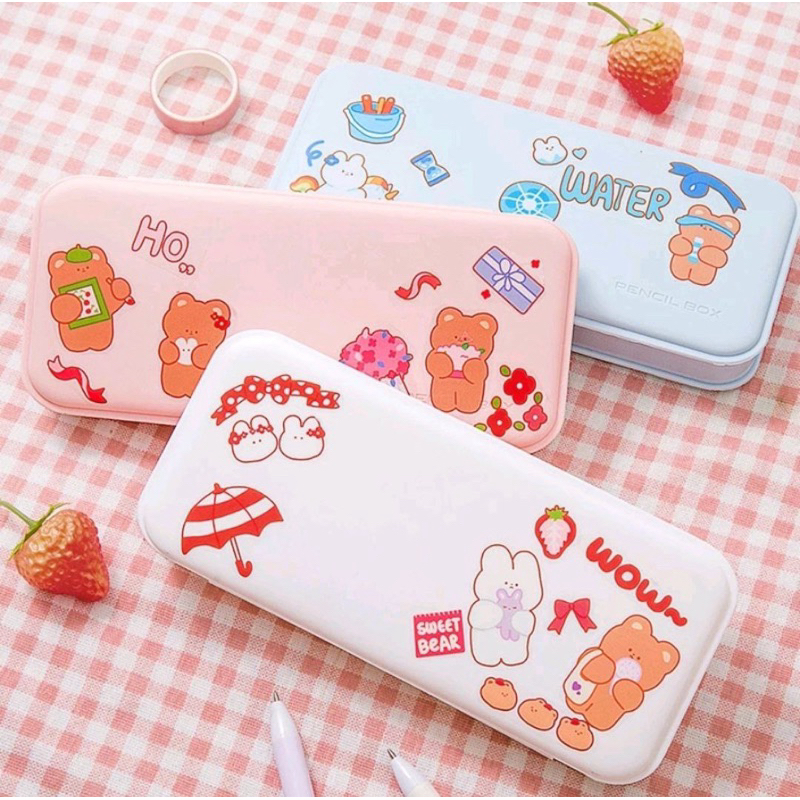 

[Ready] DStore Kotak Pensil Minimalis Pencil Case Aesthetic pencil box for student organization