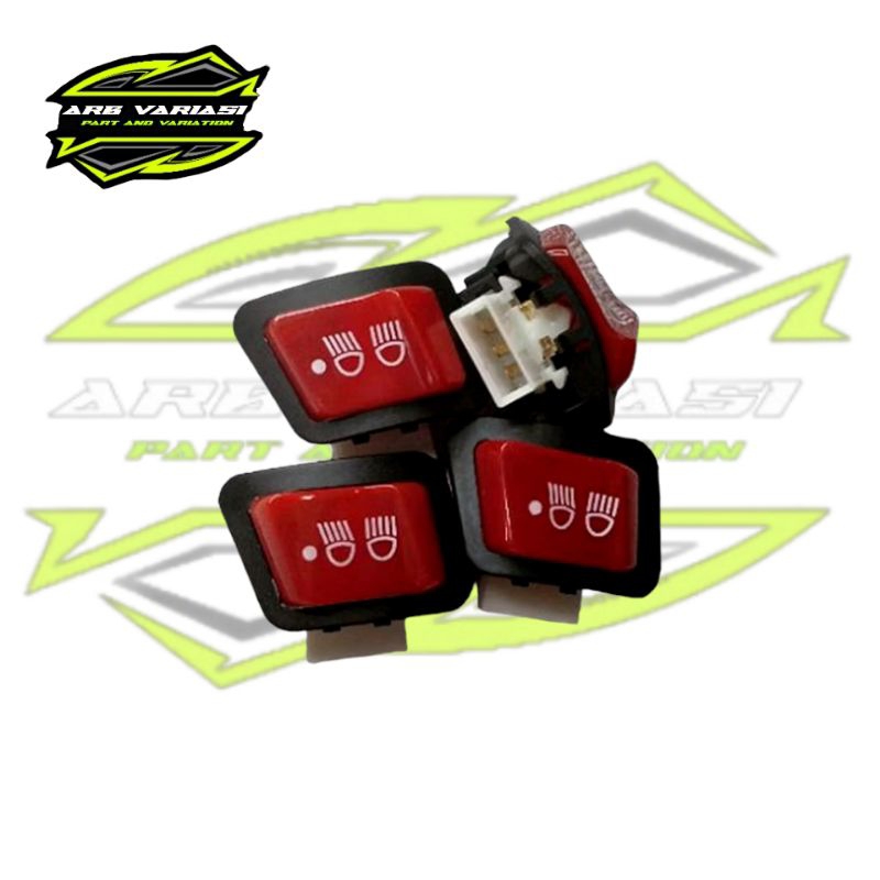 Saklar Lampu Motor 3 Mode Merah Saklar Dim Beat Fi Vario Scoopy Blade Revo Universal