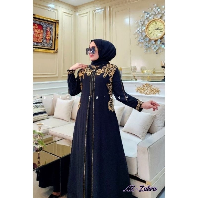 Abaya  Hitam Turkey  Gamis Abaya Muslim Jersey Mix Ceruty Maxi Dress Remaja Arab Saudi