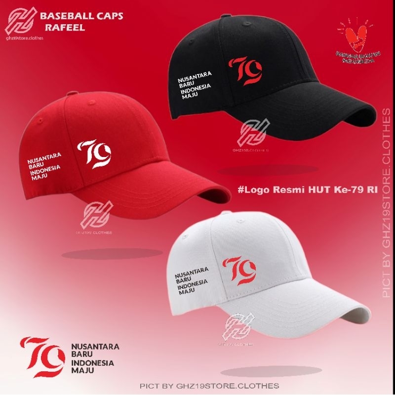 Topi Baseball Pria&Wanita Kemerdekaan Indonesia Distro Caps Merah putih Hut RI 79-TH 17 Agustus an 2