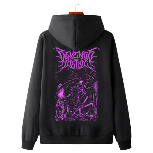 Jaket Hoodie Revenge The Fate Affliction | Hoodie Jumper & Ritsleting Bahan Cotton Fleece | Ready St