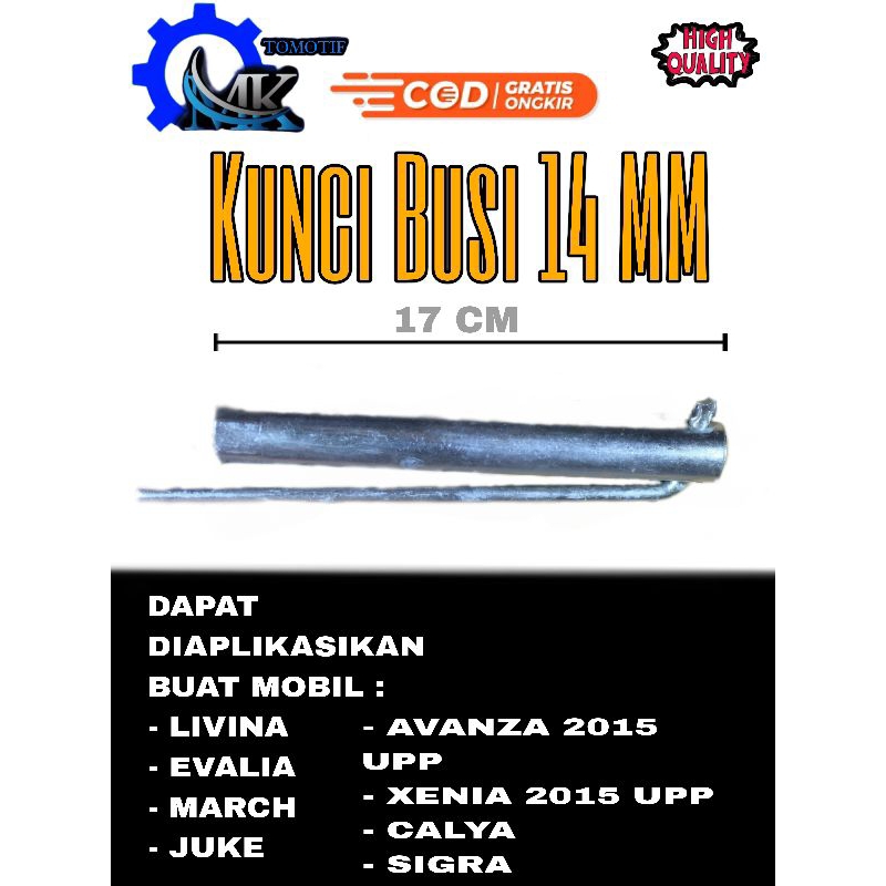 kunci busi mobil 14 mm