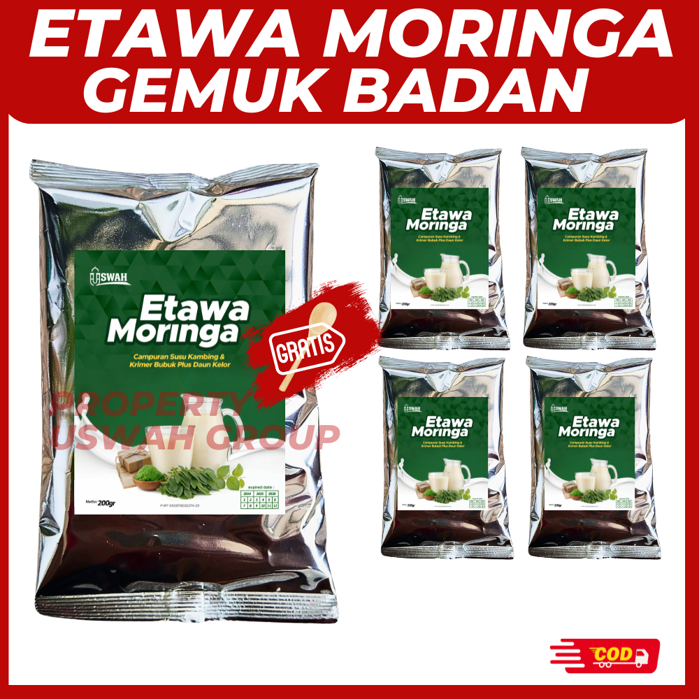 

Susu Kambing Etawa MORINGA USWAH Full Cream Penggemuk Badan Murah Penambah Berat Badan BB 200 Gr