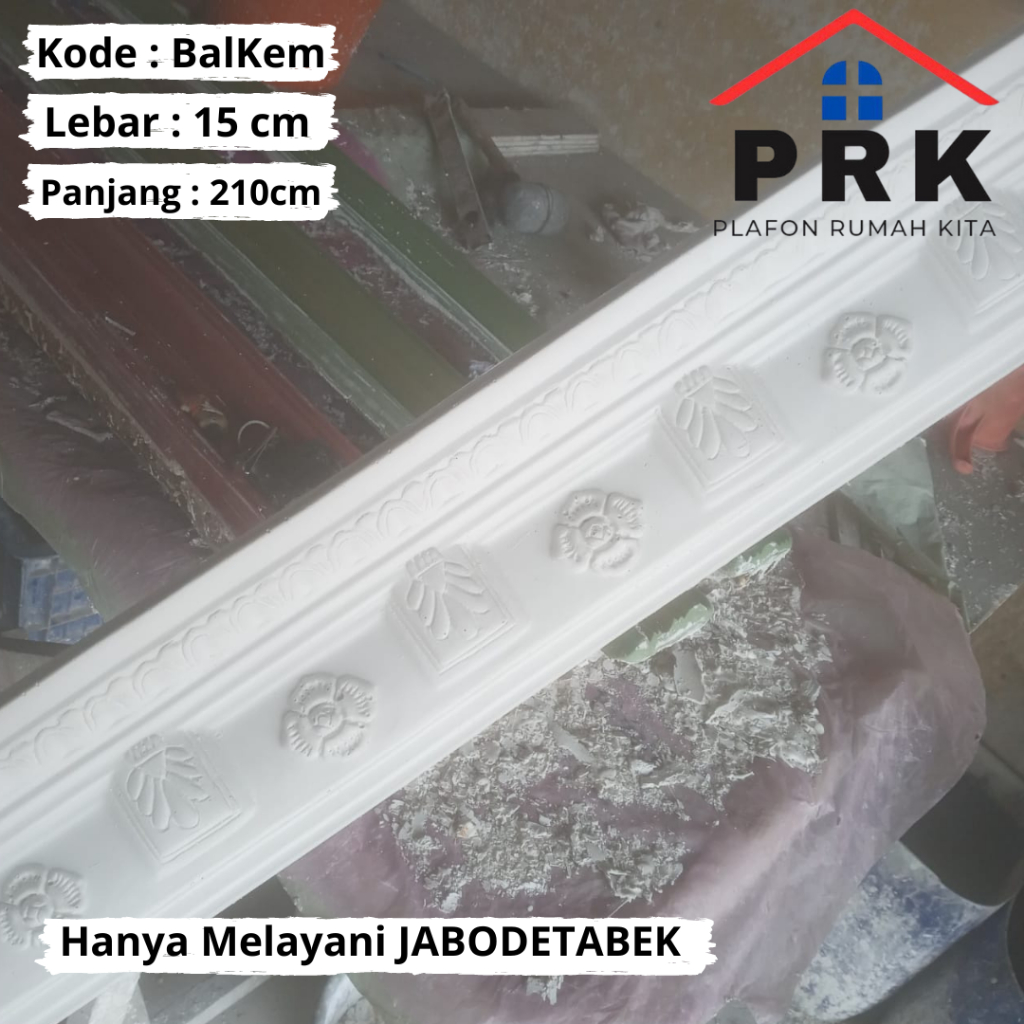 Lis List Gypsum Gipsum Motif Bali Kembang Besar lebar 15cm Plafon ornament dekoratif untuk Interior 