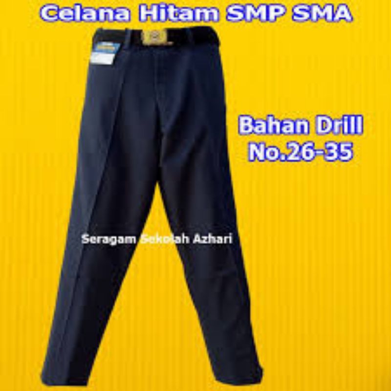 celana panjang hitam seragam sekolah pria dan wanita smp dan sma bahan halus dan tebal harga termura