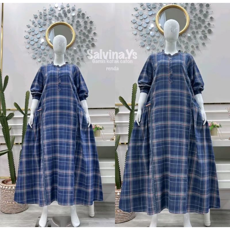 salvina gamis katun Triset kombinasi Renda