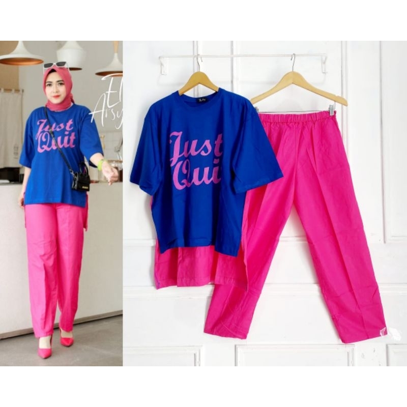 one set combed / setelan kaos kombet original / setelan oversize / one set jumbo oversize