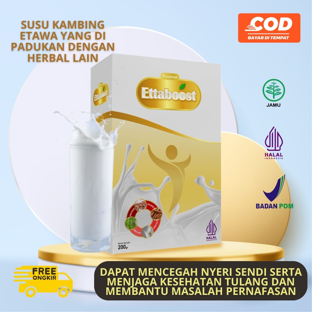 

PROMO ETTABOOST SUSU KAMBING ETAWA SOLUSI ATASI KELUHAN NYERI SENDI KESEHATAN TULANG DAYA TAHAN TUBUH PERNAFASAN PENCERNAAN