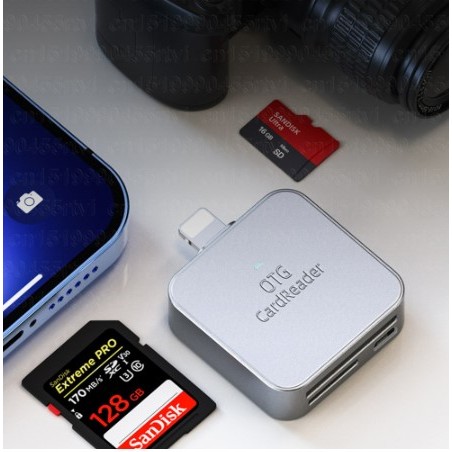 SD Card Reader for iPhone/iPad,Lightning to SD/TF Card Camera Reader Adapter Converter /USB HUB + CA